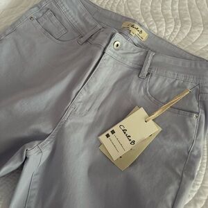 CHARLIE B Soft Gray Cropped Pants